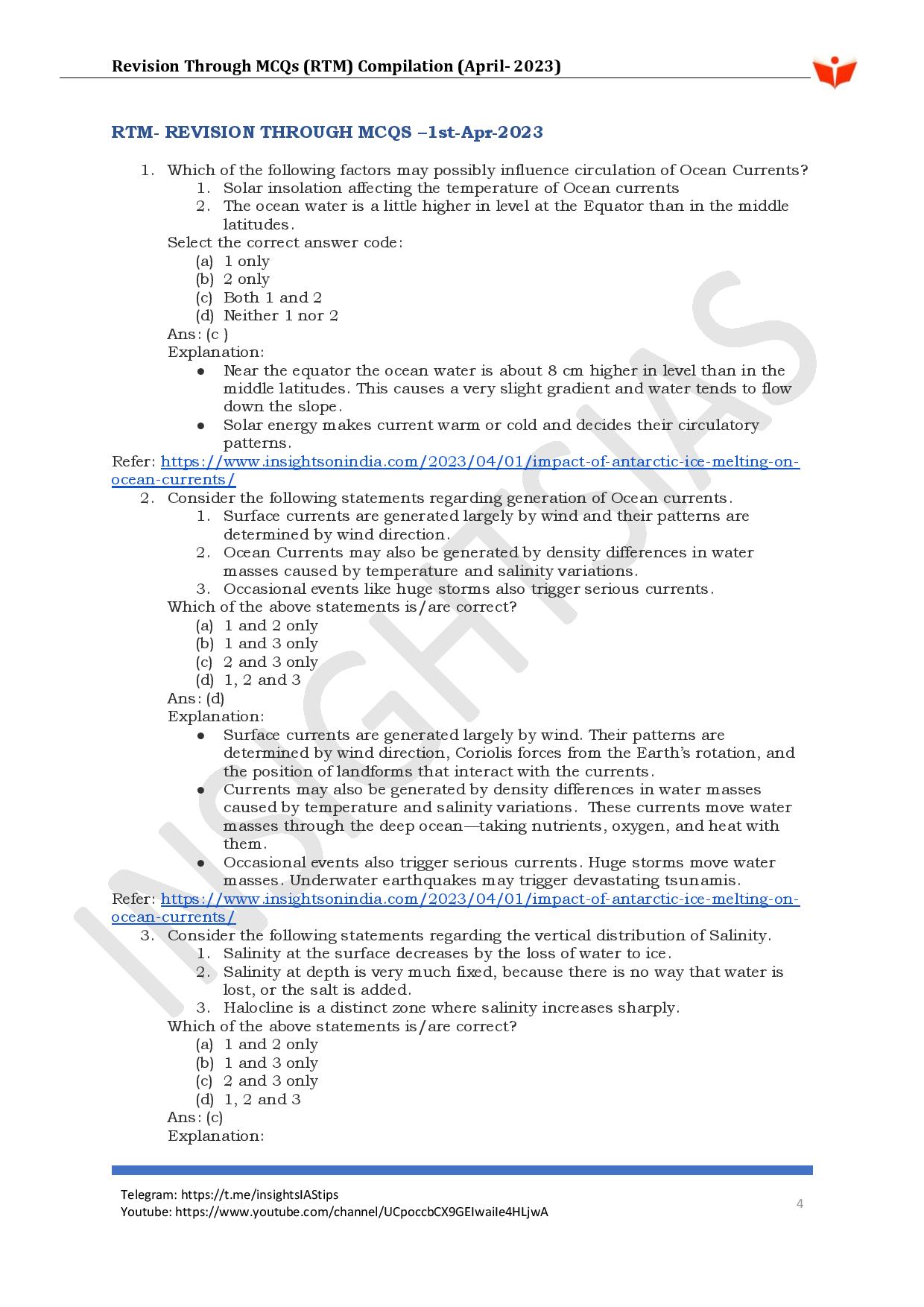 Insight Ias Rtm Compilations Prelims April Englis